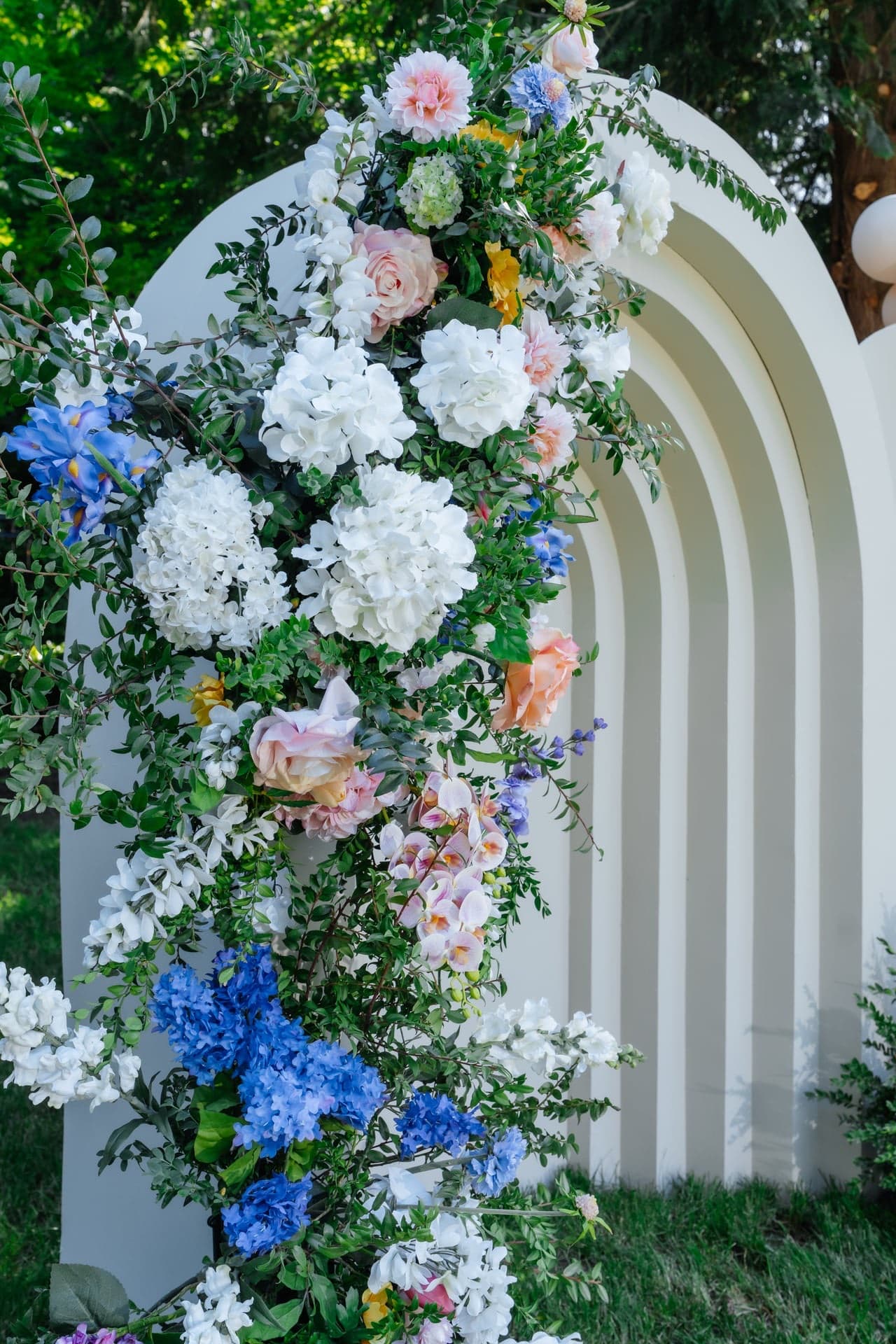 A detailed wedding floral arrangement.